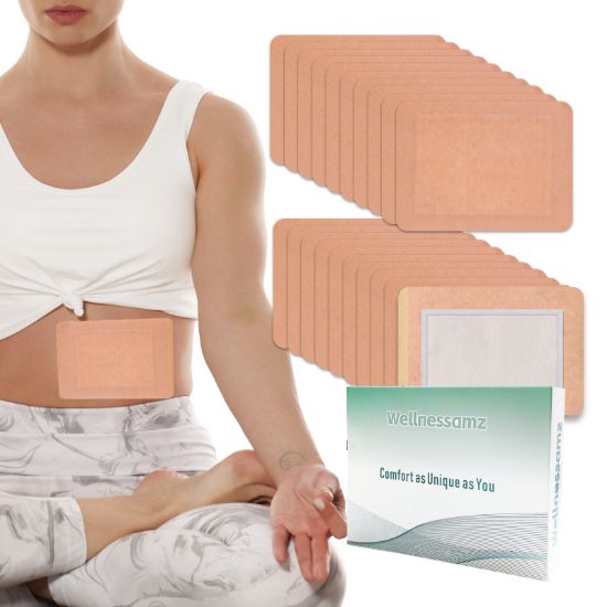 Picture of Wellnessamz 10Pcs Castor Oil Pack Wrap, Castor Oil Pack for Black Castor Oil, No Washing Self Adhesive with High Absorbent Organic Cotton Flannel, Wellnessamz Anti Oil Leak Pack Design for Women Men Kids